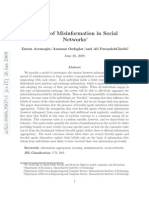 Spread of Misinformation in Social Networks: Daron Acemoglu, Asuman Ozdaglar, and Ali Parandehgheibi June 26, 2009