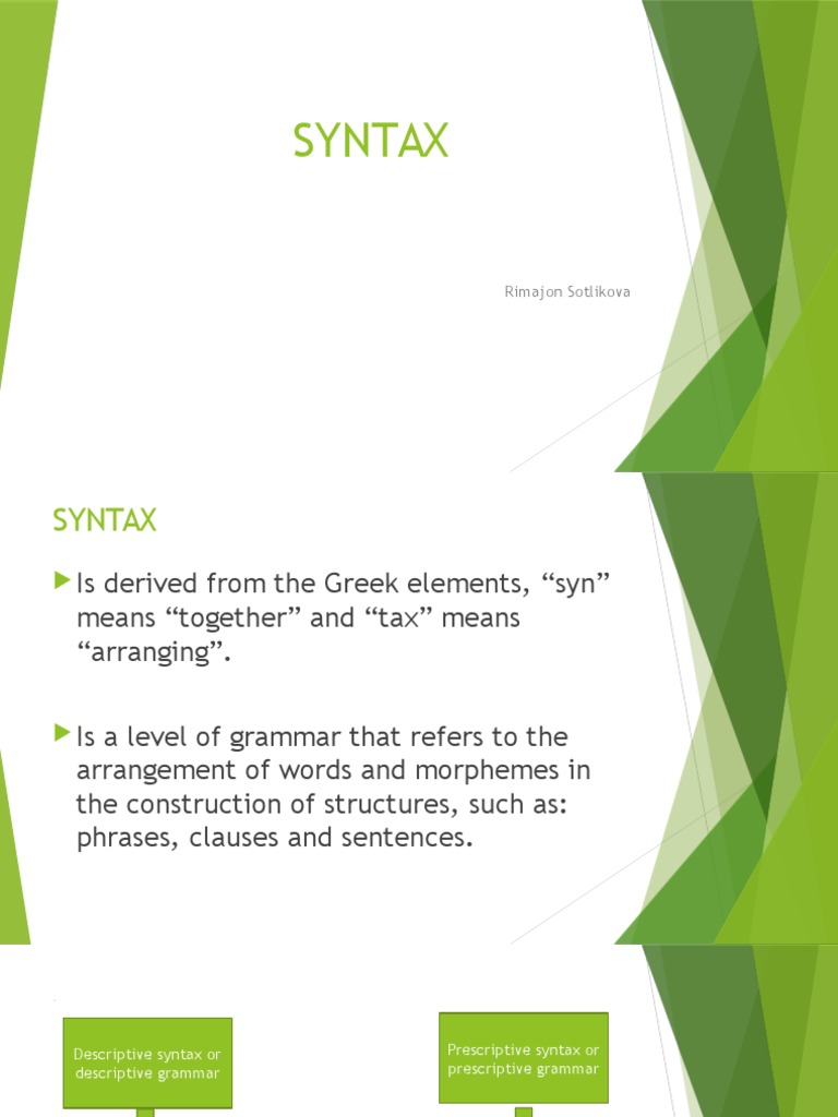 Understanding Syntax and Sentence Structure | PDF | Clause | Phrase
