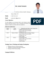 CV of Md. Abdul Mottaleb: Mailing Address