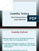 Usability Testing: Ilyssa Marshall