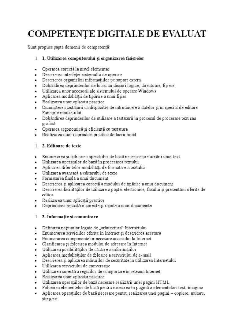 Competenţe Digitale | PDF