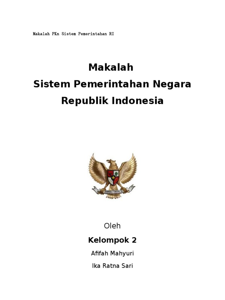 Makalah In Sistem Pemerintahan Ri