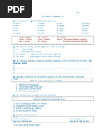 Test Paper - Present Continuous Tense