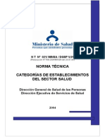 Norma Salud - Categorizacion Agosto 2004