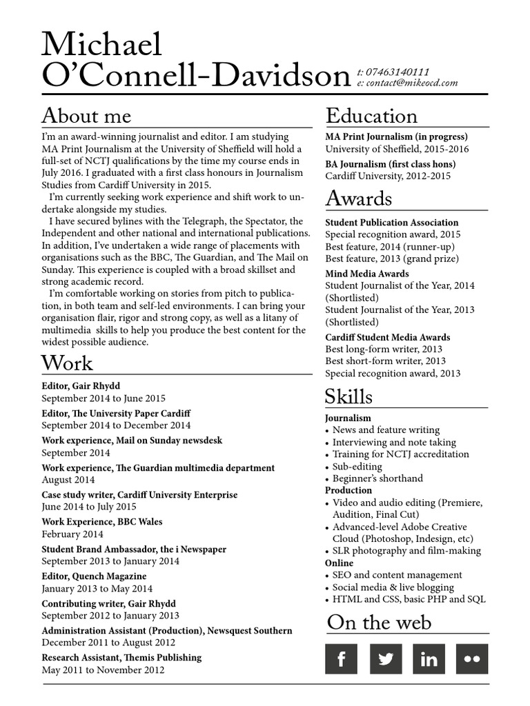 Award-Winning Journalist Profile | PDF | Career & Growth | Social Science
