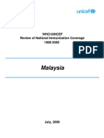 Malaysia: Who/Unicef Review of National Immunization Coverage 1980-2008