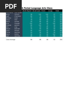 gradebook spreadsheet