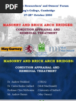 Masonry& Brick Arch Bridges Condition Appraisal& Remedial Treatment