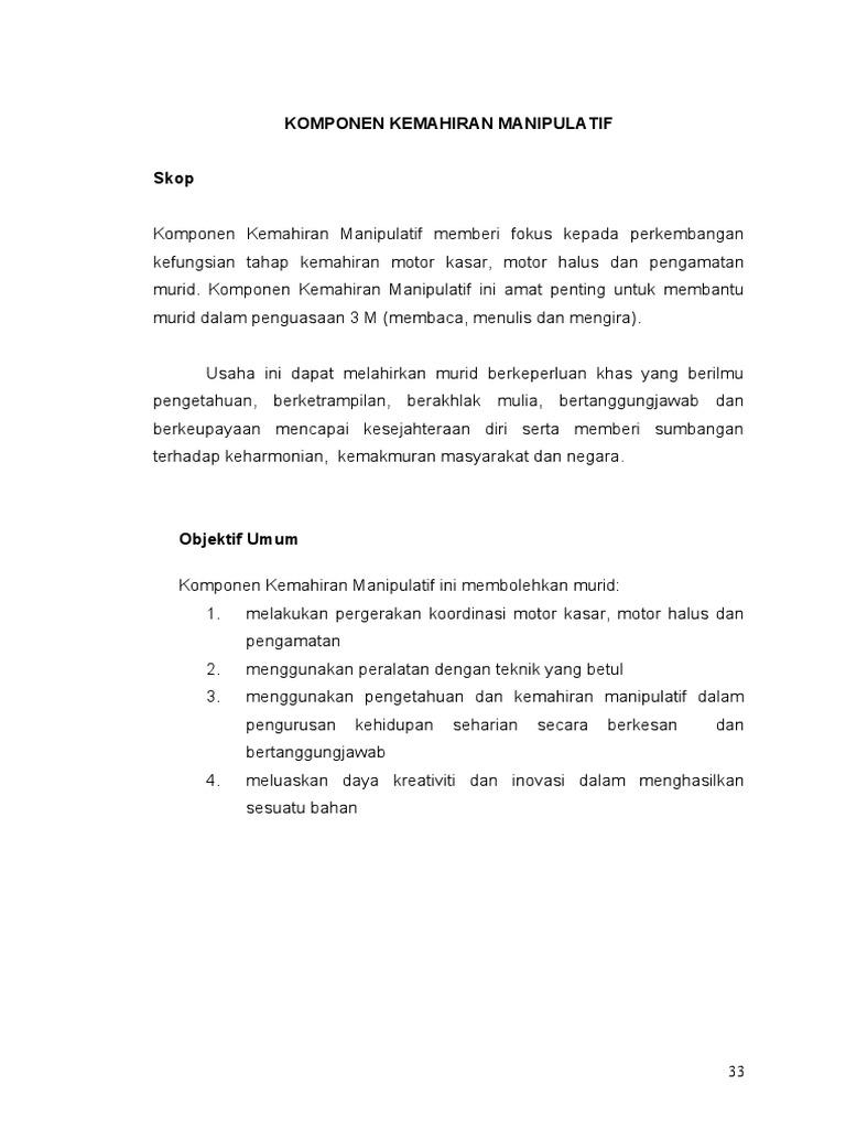 Kemahiran Manipulatif Pdf
