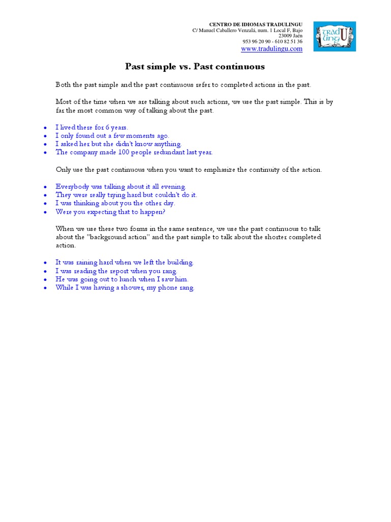 Past Tenses for Language Learners | PDF