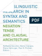 Crosslinguistic Research in Syntax and Semantics