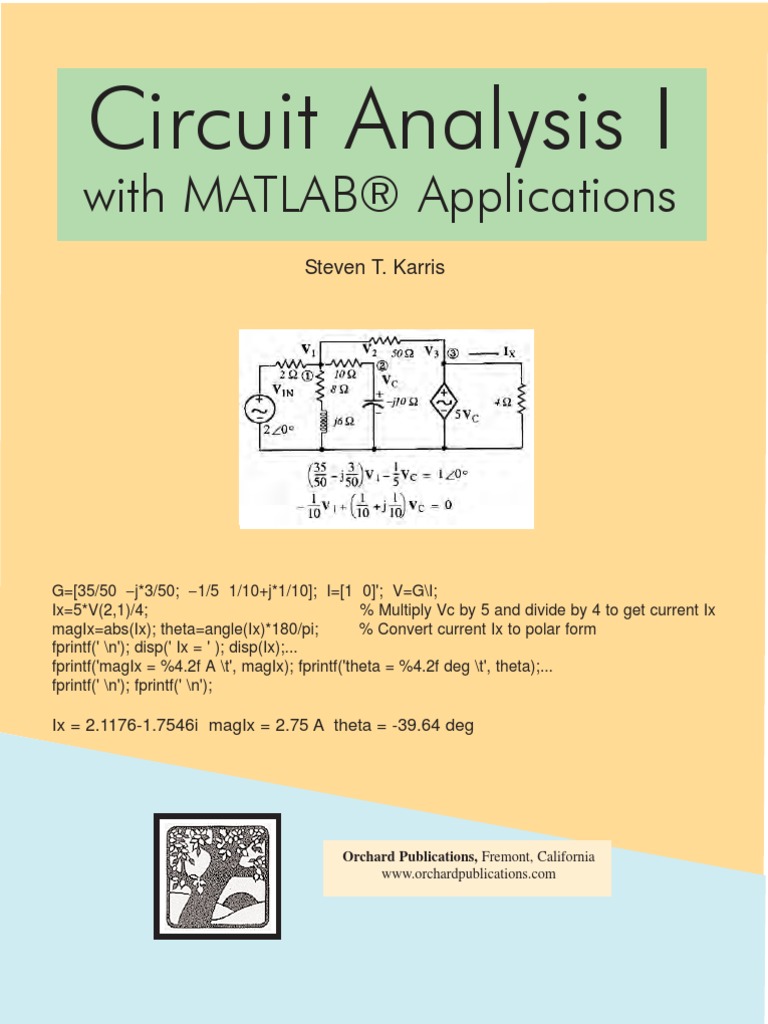 Electric Circuit Analysis With MATLAB Voltage Electrical Network