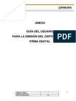 Guía Del Usuario Para La Emisión Del Certificado de Firma Digital. Anexo I Resolución 264.15