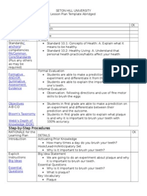 Personal Health Plan Template