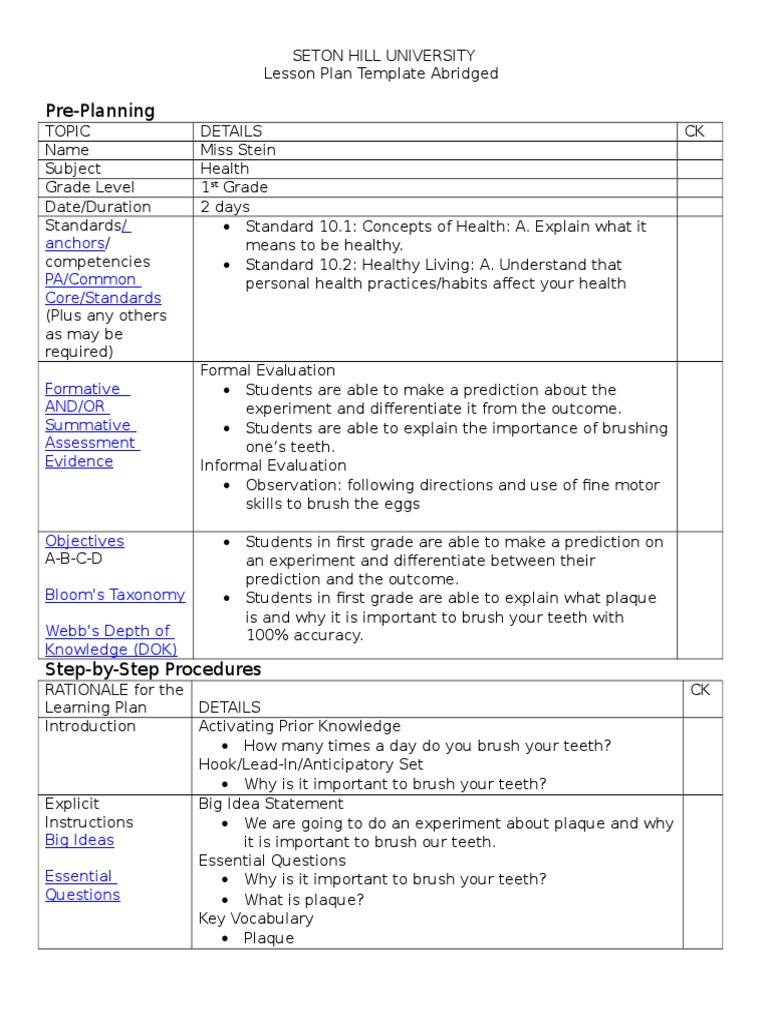 Lesson Plan 5 PDF Lesson Plan Special Education