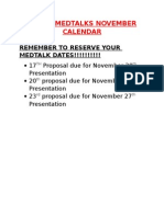 Dachs Medtalks November Calendar