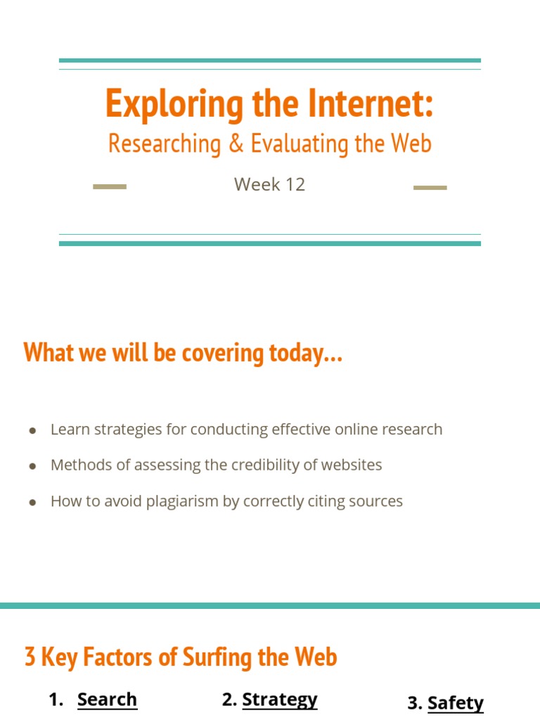 Exploring The Internet - Researching Evaluating The Web | PDF ...