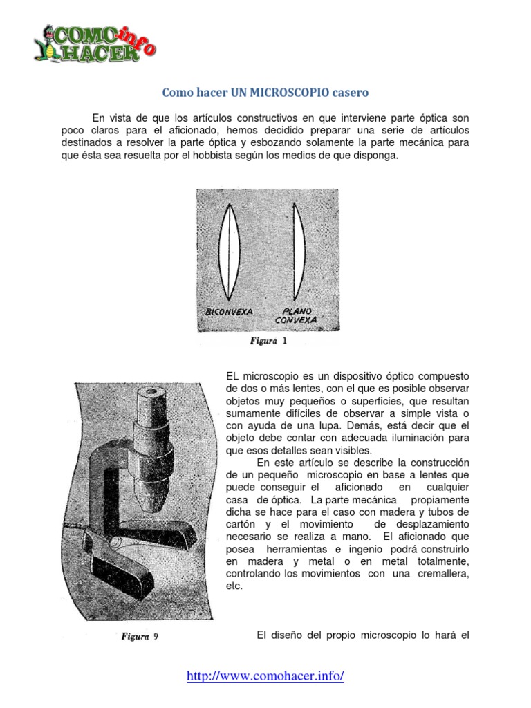 comohacerunmicroscopiocasero.pdf Lente de la cámara Óptica