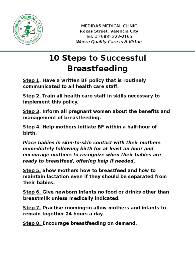 10 Steps to Successful Breastfeeding | PDF