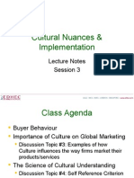 Cultural Nuances & Implementation: Lecture Notes Session 3