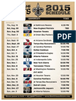 Saints Schedule 2015