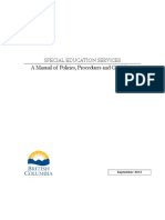A Manual of Policies, Procedures and Guidelines: Special Education Services