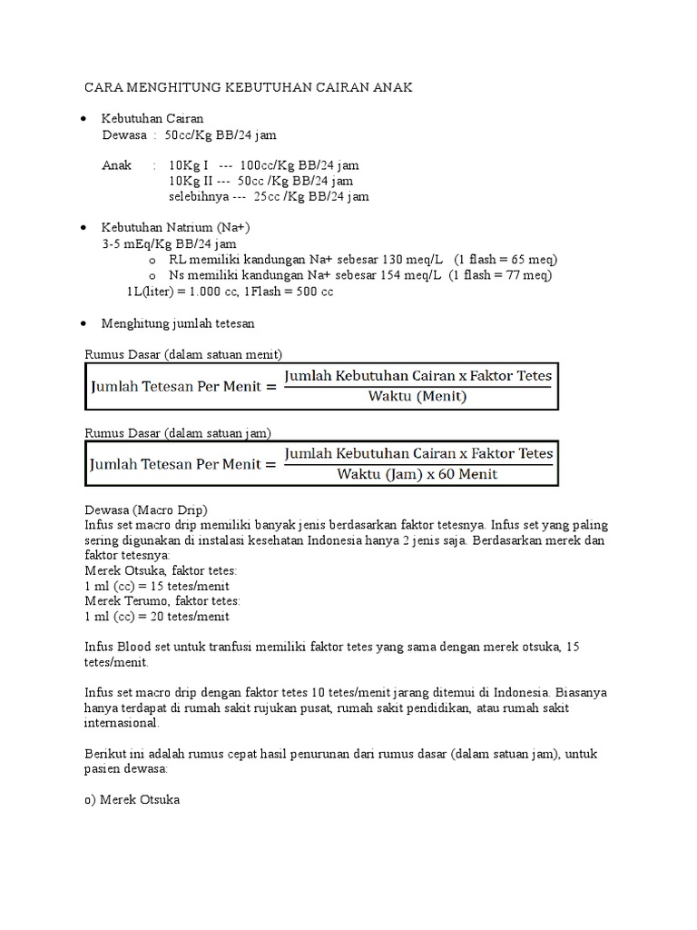 Contoh Soal Menghitung Kebutuhan Cairan Pada Luka Bakar Anak Contoh Soal Terbaru