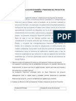 Trabajo Sobre Evaluación Economica y Financiera Del Proyecto de Inversion