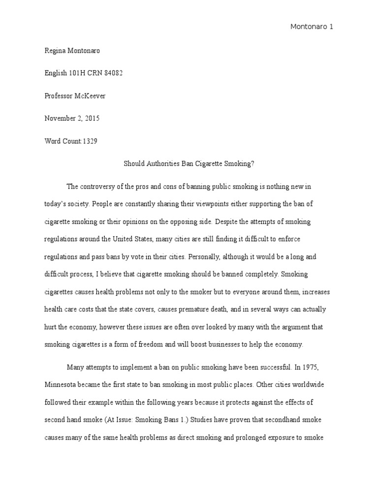 Should Public Smoking Be Banned? | PDF | Electronic Cigarette