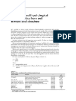 Estimating Soil Hydrological Characteristics From Soil Texture and Structure