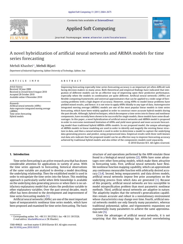 A Novel Hybridization of Artificial Neural Networks and ARIMA Models ...