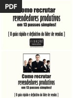 E Book Como Recrutar Revendedores Produtivos Em 13 Passos Simples
