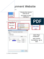 Assignment Website: Choose The Column and Row of The Table To Start Making It