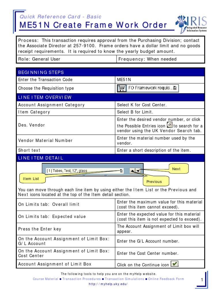 ME51N Purchase Order Process Guide | PDF | Financial Transaction | Business