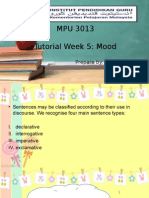 MPU 3013 Tutorial Week 5: Mood: Prepare By: Yong Shin Ee