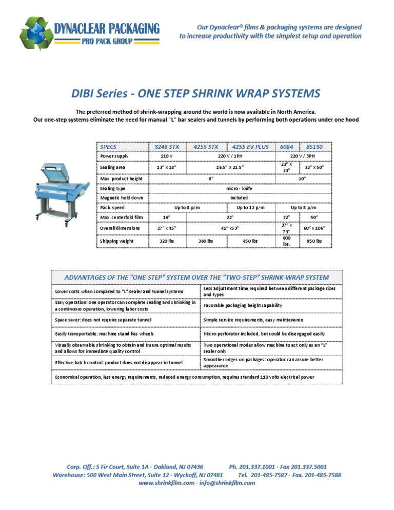 One Step Shrink Wrap Systems | PDF | Manufactured Goods | Energy And ...