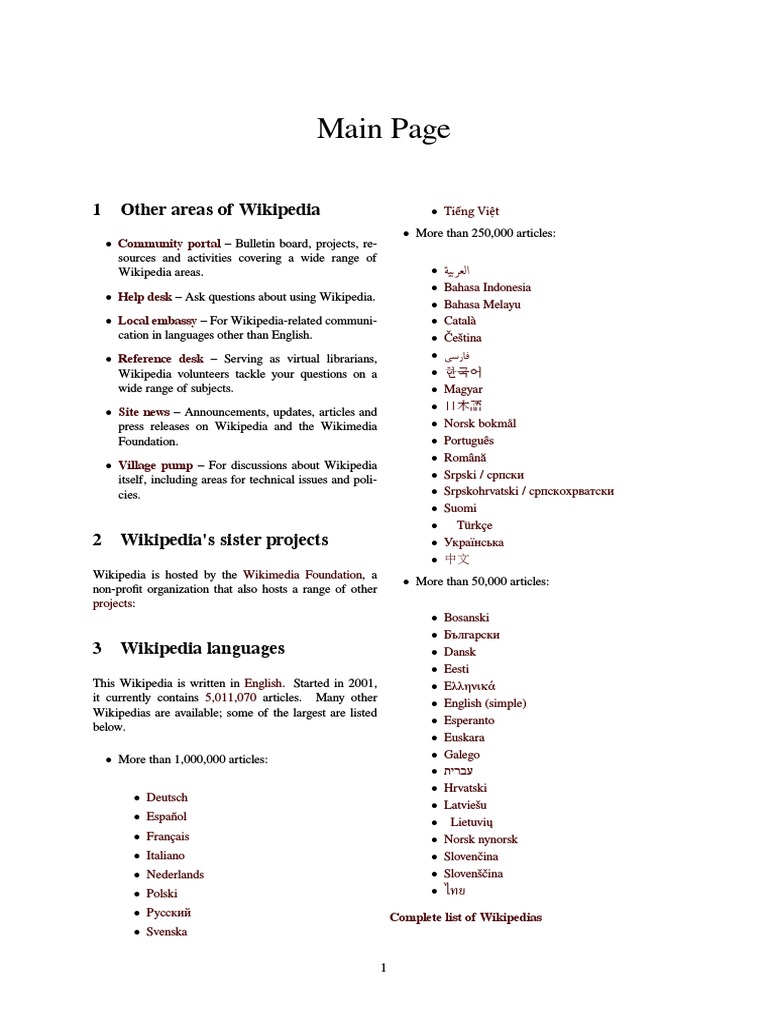 Overview of Wikipedia Resources and Projects | PDF