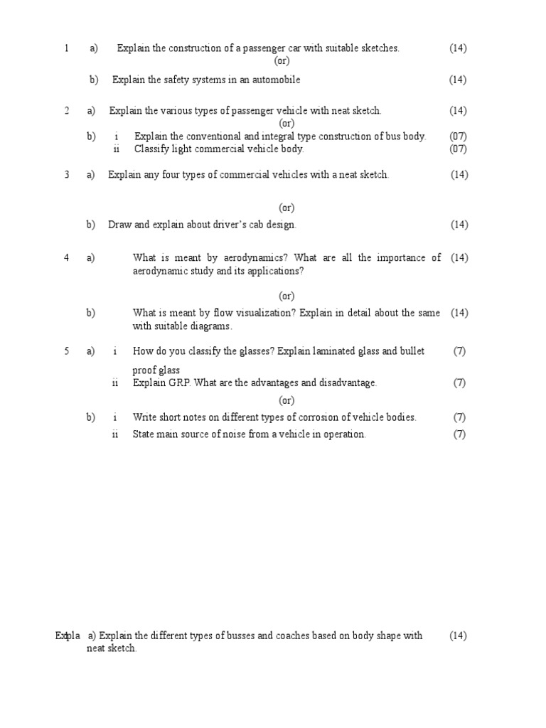 Vehicle Body Engineering and Safety PDF Car Private Transport