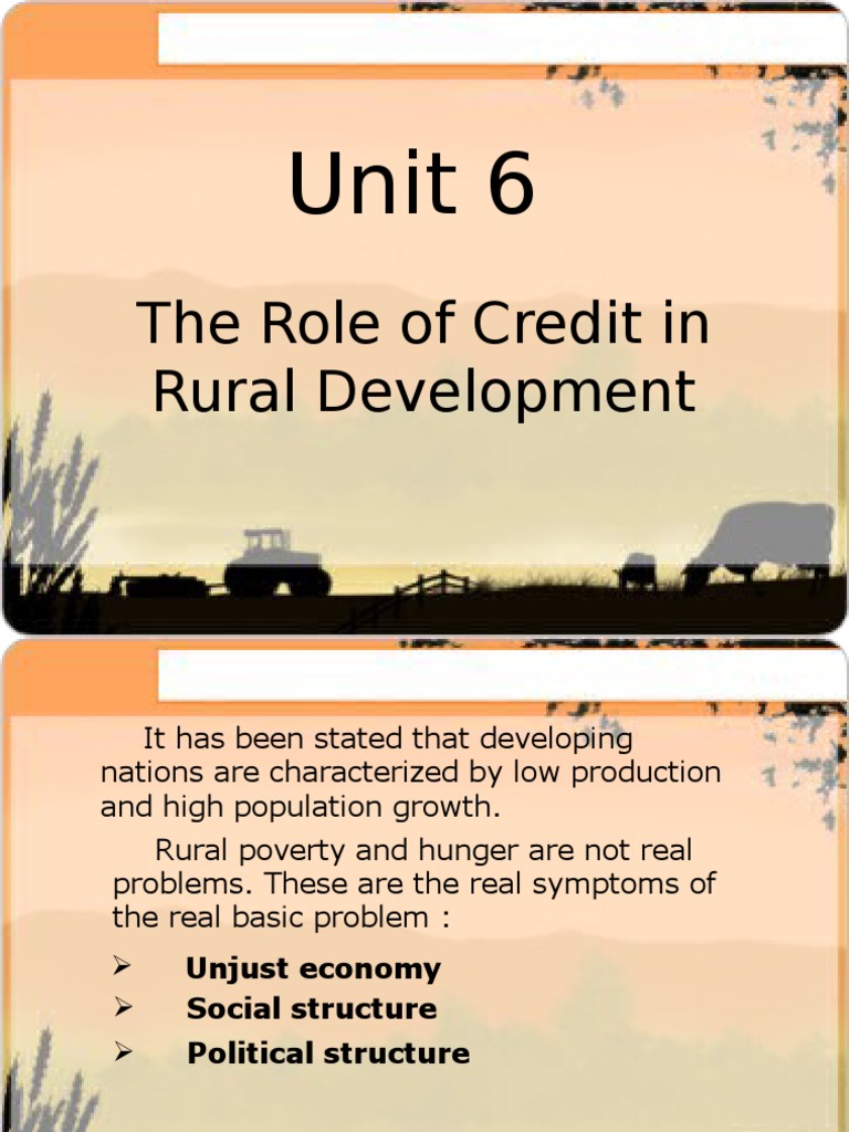 Unit 6: The Role of Credit in Rural Development | PDF