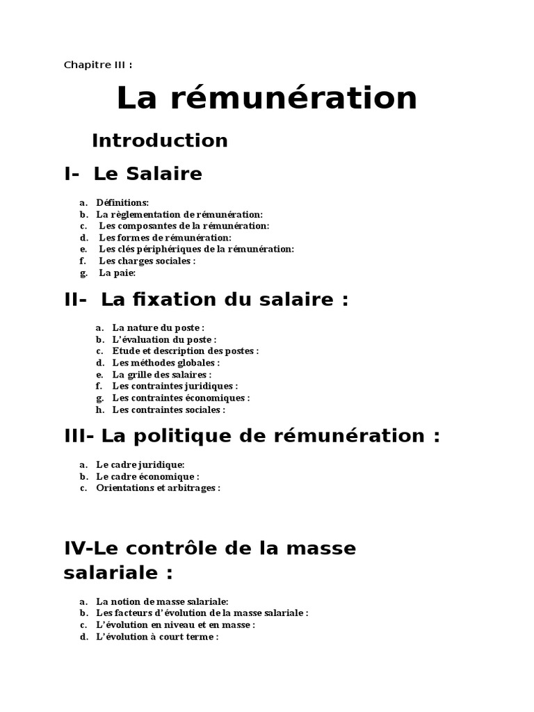 Composantes et Politique de Rémunération | PDF | Salaires | Salaire minimum