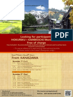 From Kanazawa: Looking For Participants. Hokuriku Kamikochi Monitor Tour Free of Charge