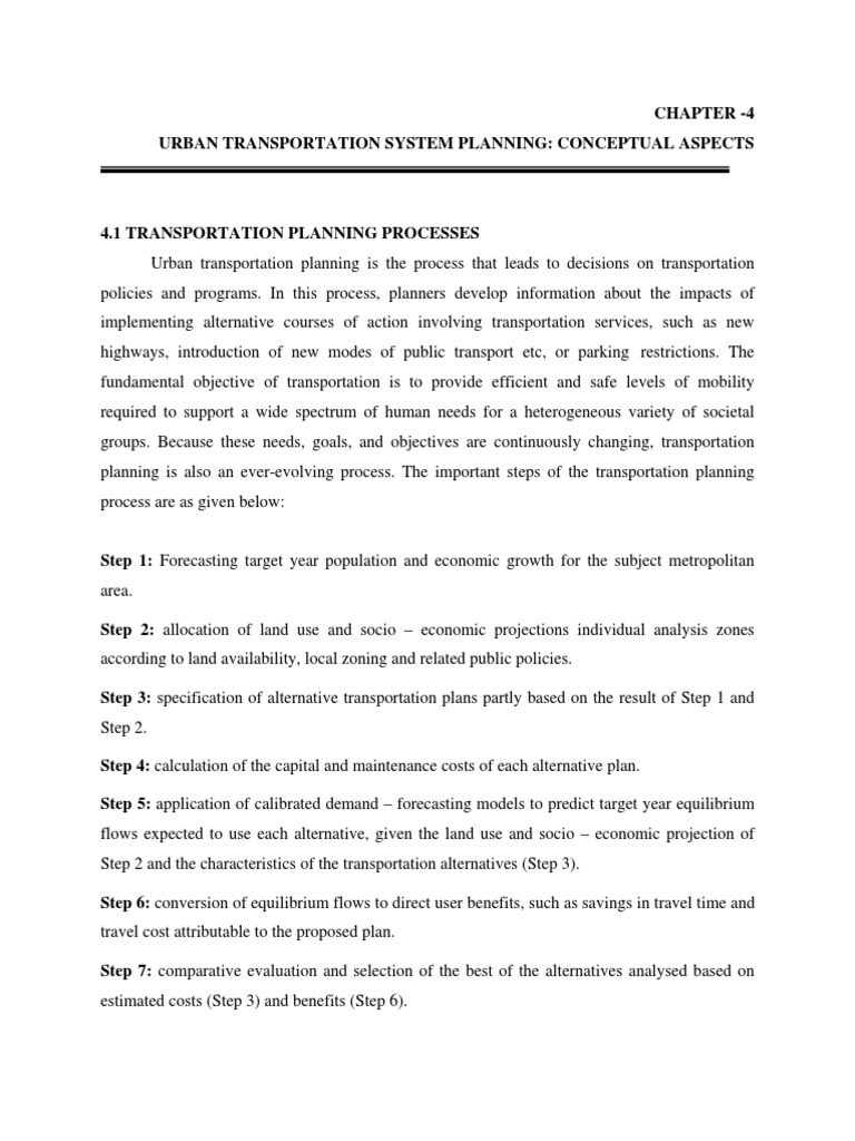 Urban Transportation Planning Process | PDF | Transport | Industries