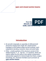 Bending of Open & Closed Cross Section Beams