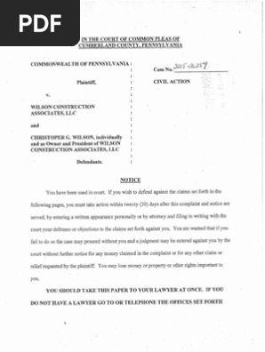 Christopher Wilson Legal Action 
