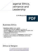 Managerial Ethics, Governance and Leadership