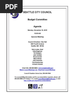 Seattle Budget Agenda
