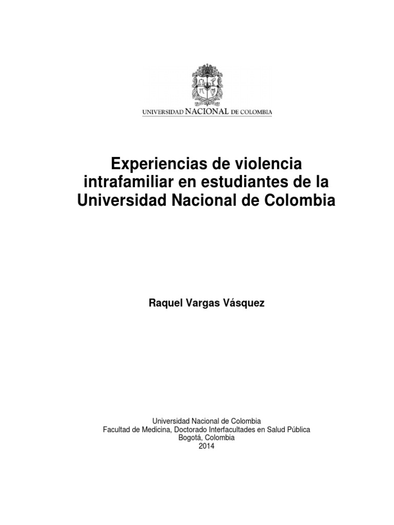 Experiencias de Violencia Intrafamiliar en Estudiantes de La ...