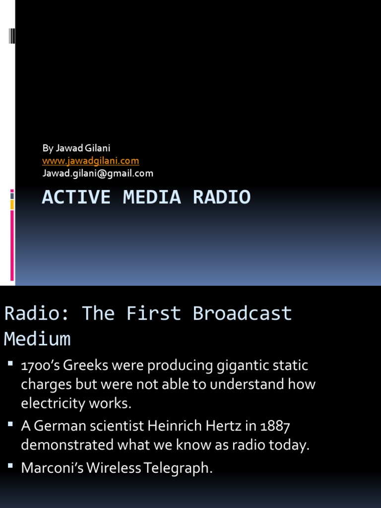 History and Techniques of Radio Media | PDF | Television | Broadcasting