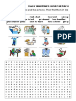 Daily Routines Wordsearch