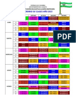 Horario 2015 I.E Ilusión Maticurú